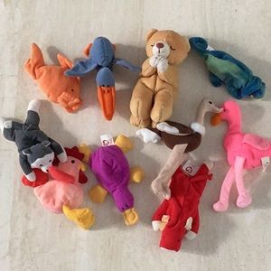 Ty Beanie Babies Teenie 1993 Vintage Toys Snort Bull Lot Of 10 Beanie Baby Toy